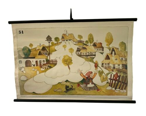 Fairytale Wall Decor, Fairytale pull down, Vintage school chart, Vintage School  - Picture 1 of 12