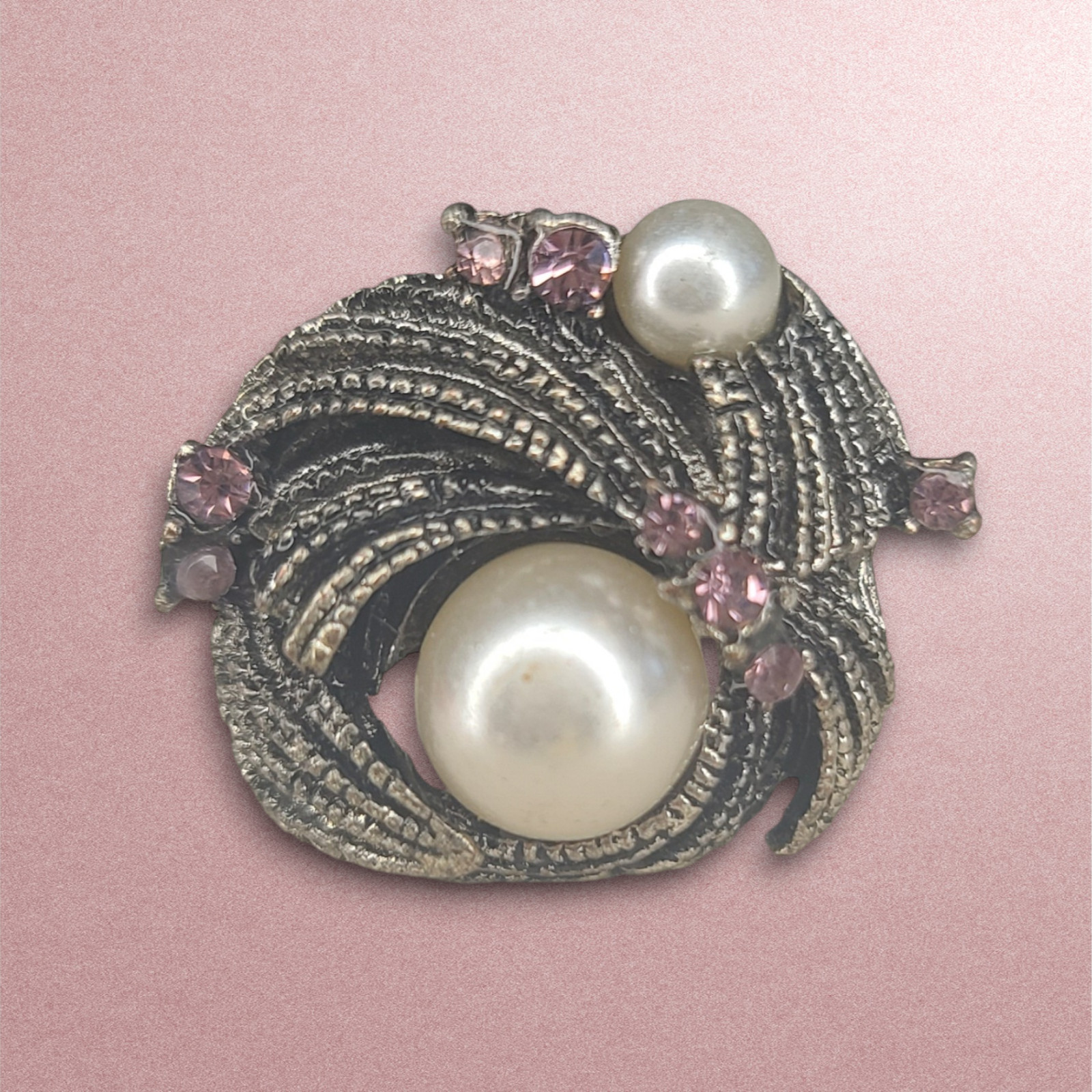 Large Statement Adjustable Ring Silver Tone Metal… - image 4