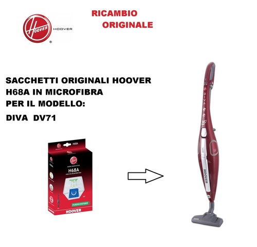 SACCHETTI MICROFIBRA HEPA ASPIRAPOLVERE HOOVER ORIGINALI H68A PER DIVA DV71  | eBay