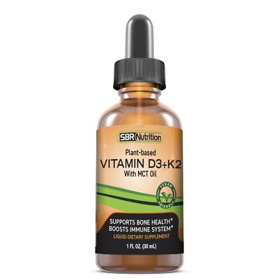 Vegan Vitamin D3 + K2 (MK-7) Sublingual Liquid Drops with MCT Oil | Helps Suppor