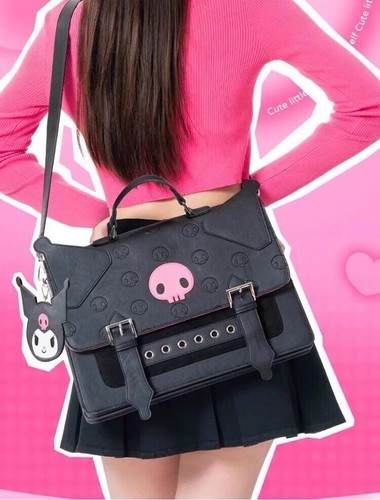 Anime My Melody Kuromi High Capacity Backpack Laptop Bag Single Shoulder Handbag - Picture 9 of 12