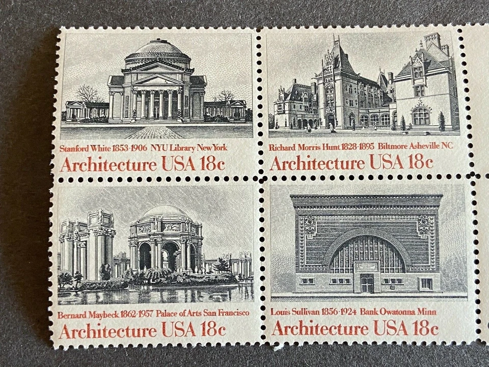 US Stamp 18 Cent Architecture SC #1931 Block 4 MNH  - Image 4 of 4