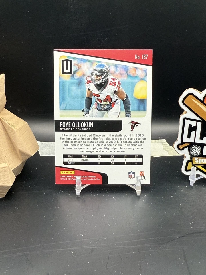 Foye Oluokun 2019 Unparalleled Rookie Falcons (CBR) - Image 2 of 2