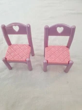 1995 FISHER PRICE Once Upon A Dream 2 Purple and Pink Castle Chairs