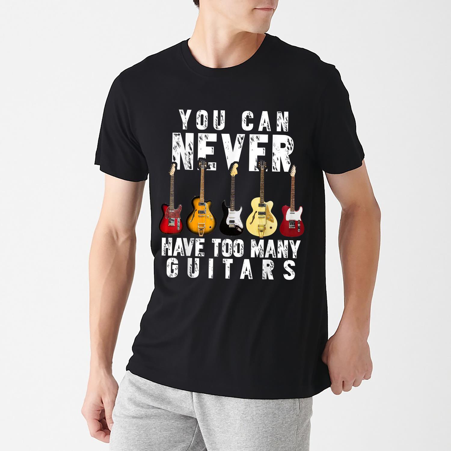 You Can Never Have Too Many Guitars Music Funny Vintage T Shirt Men Women NEW
