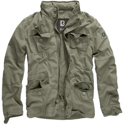 Brandit Britannia Field Jacket Warm Hiking Coat Mens Vintage Cotton Parka Olive