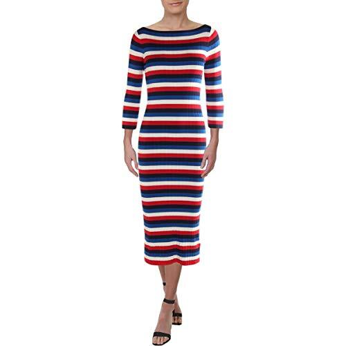 Vestido Suéter LAUREN RALPH LAUREN Mujer Razella Rayas Manga 3/4,Multi,Pequeño - Imagen 1 de 2