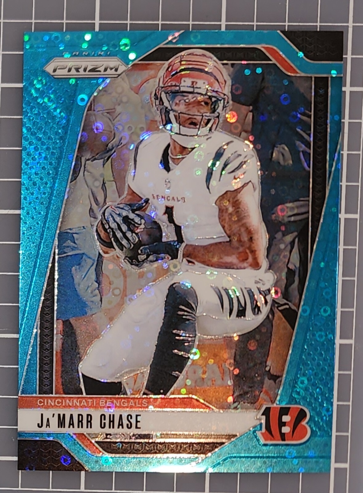 2024 Panini Prizm JaMarr Chase No Huddle Blue Disco #53/99 Bengals