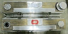 Vintage Sbc Mt Style Finned Aluminum Valve Covers 283 305 307 327 350 383 400 Vintage Sbc Mt Style Finned Aluminum Valve Covers 283 305 307 327 350 383 400