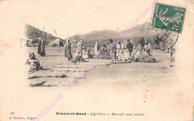 CPA ALGERIEN TENIET EL HAAD Mattenmarkt Edt GEISER ca1911