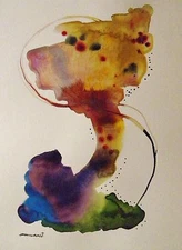 ORIGINAL ABSTRACT WATERCOLOR Painting JMW art JOHN WILLIAMS Expressionism