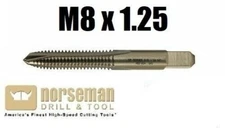 M8 x 1.25 Metric Taper Tap, High Speed Steel BEST QUALITY Norseman 60234