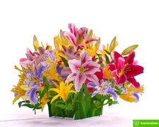 Enchanting Lily Bouquet, Pop Up Card, 3D Popup Greeting Cards for all occasion