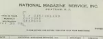 1958 National Magazine Service Inc. Chatham N.J.  Invoice 394