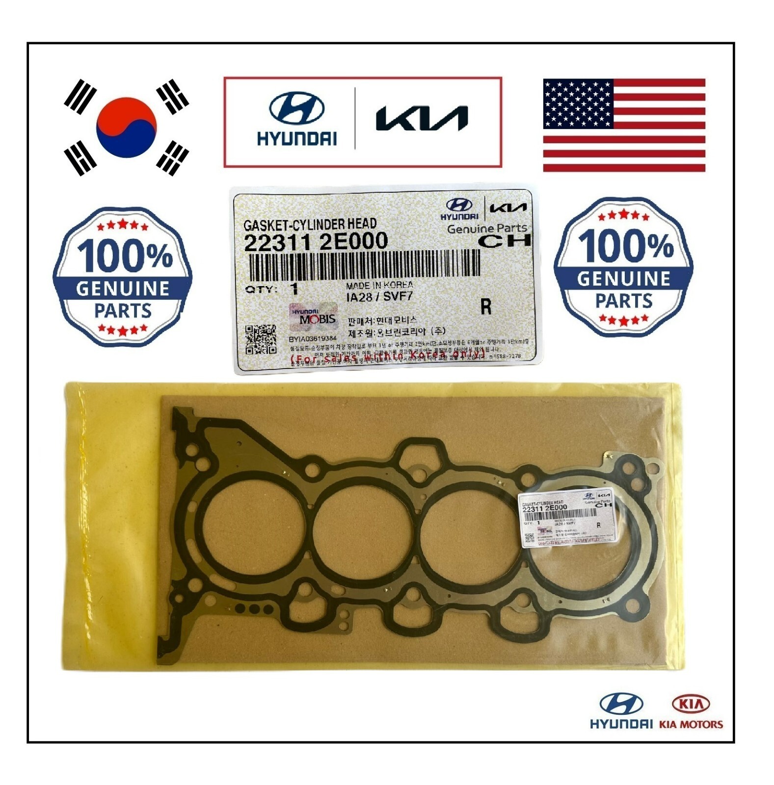 GENUINE Cylinder Head Gasket for 20112020 Hyundai Kia 1.8L 2.0L