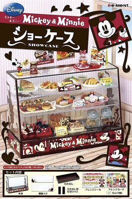 Re-ment Miniatures Disney Mickey & Minnie Display Showcase 2 FULL SETS WITH BOX