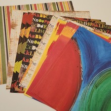 Lot 16 Sheets 12x12 Scrapbook Printed Paper SCHOOL Themed Vintage