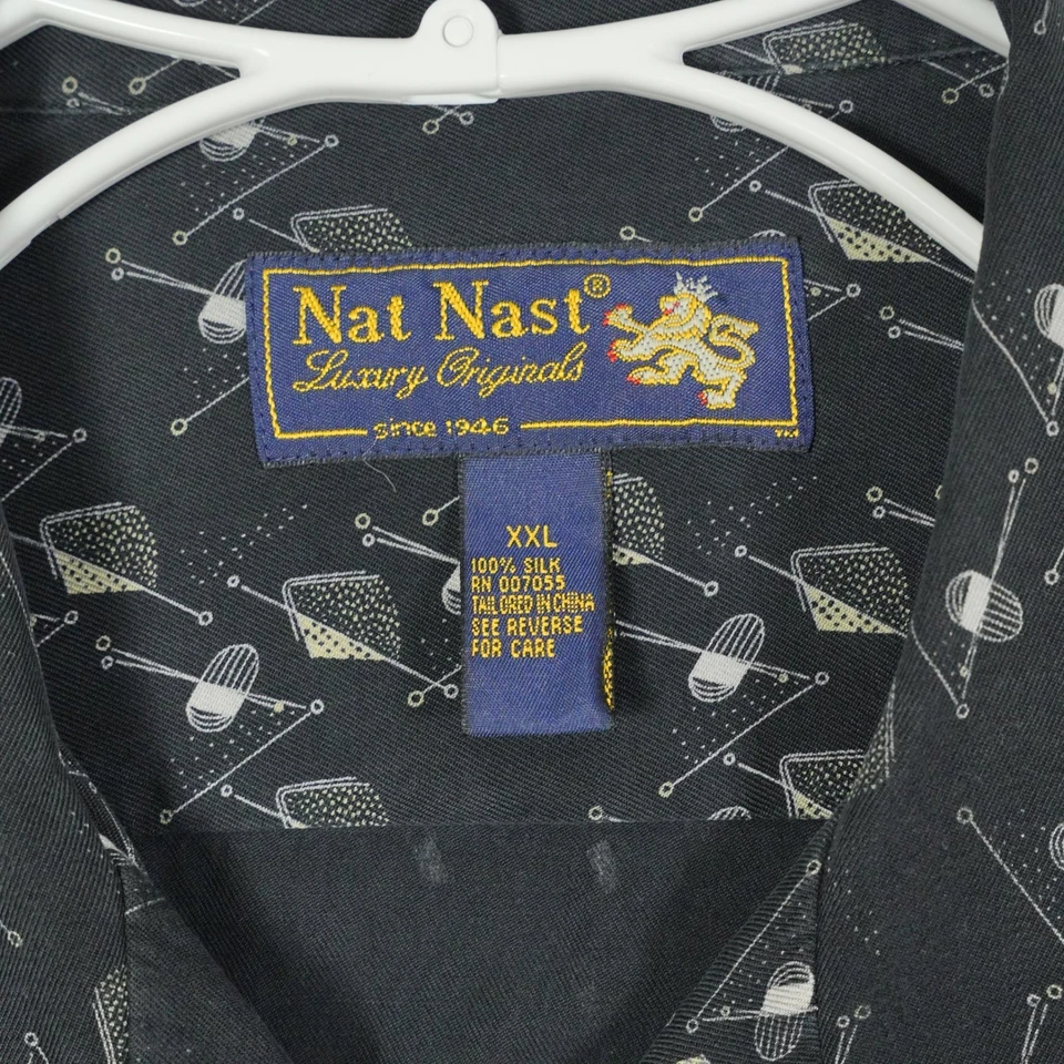 Camisa Nat Nast Edición Limitada As Time Goes By Hombre XXL Manga Corta 100% Seda Foto 4 de 4