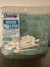 Vintage Goody Green Brush Rollers with Holding Pins Large NIP 10 Rollers #82473