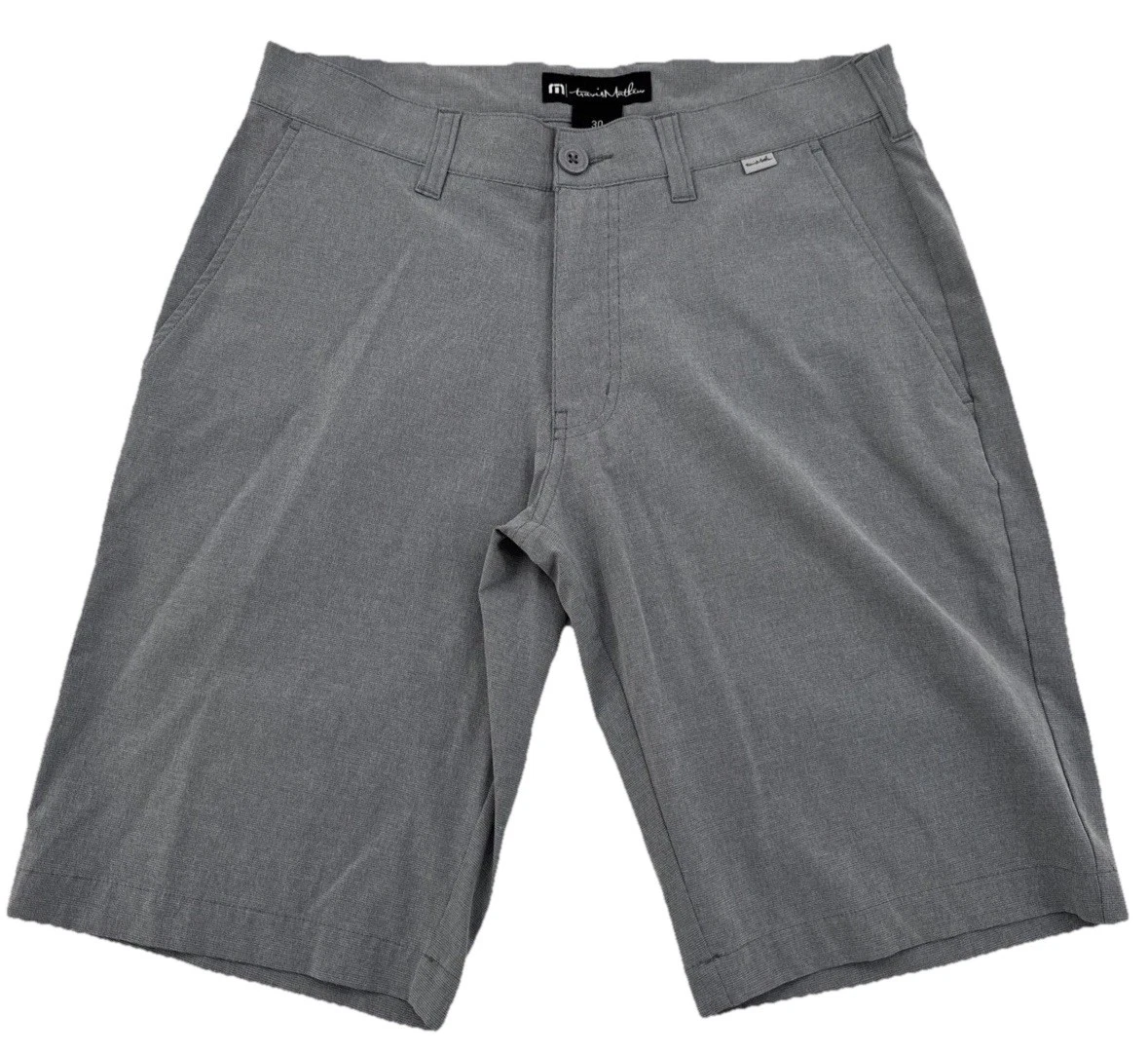Travis Mathew Shorts Mens 30x10 Gray Polyester Blend Stretch Golf Activewear