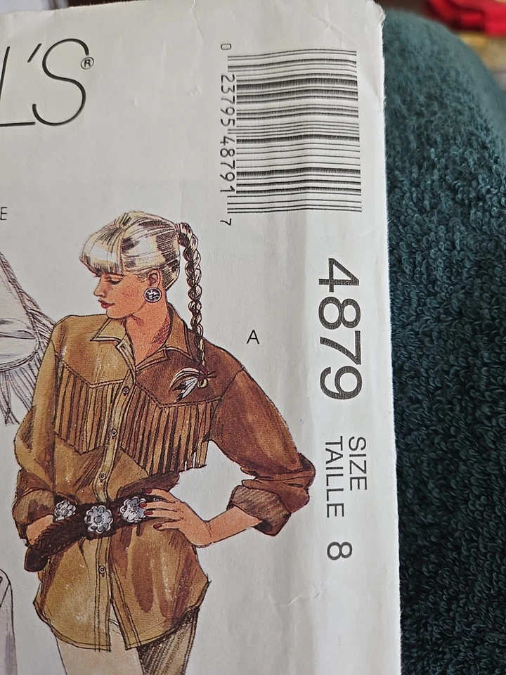 McCall's 4879 Pattern Women's Western Shirts Size 8 Uncut 1990's - Image 2 of 4