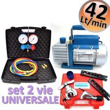 Pompa vuoto monostadio 42 Lt + set 2 VIE + cartellatrice a frizione