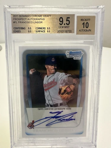 2011 Bowman Draft Picks  - Chrome Prospects Francisco Lindor BGS 9.5 Auto 10