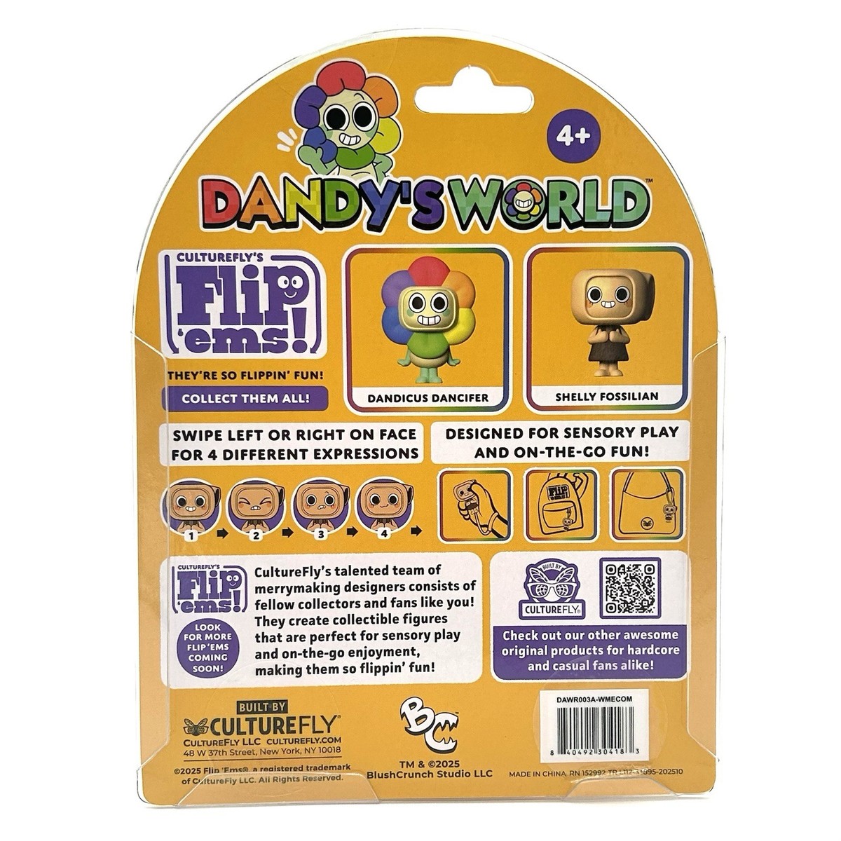 Official Dandy's World Shelly Fossilian Flip 'Ems Figure Keychain