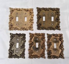 5 VTG 1967 American Tack & Florenta- Ornate Brass/Metal Light Switch Plate Cover