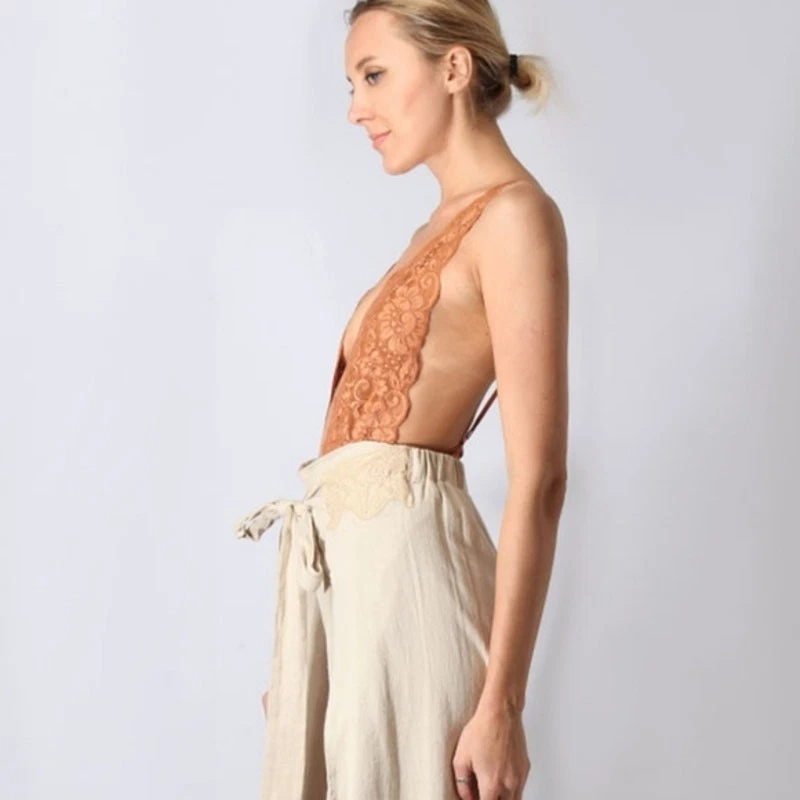 Nuevo con etiquetas Body We are HAH x Free People Comin' In HAHt Encaje Marrón Azúcar | Talla S  Foto 4 de 4