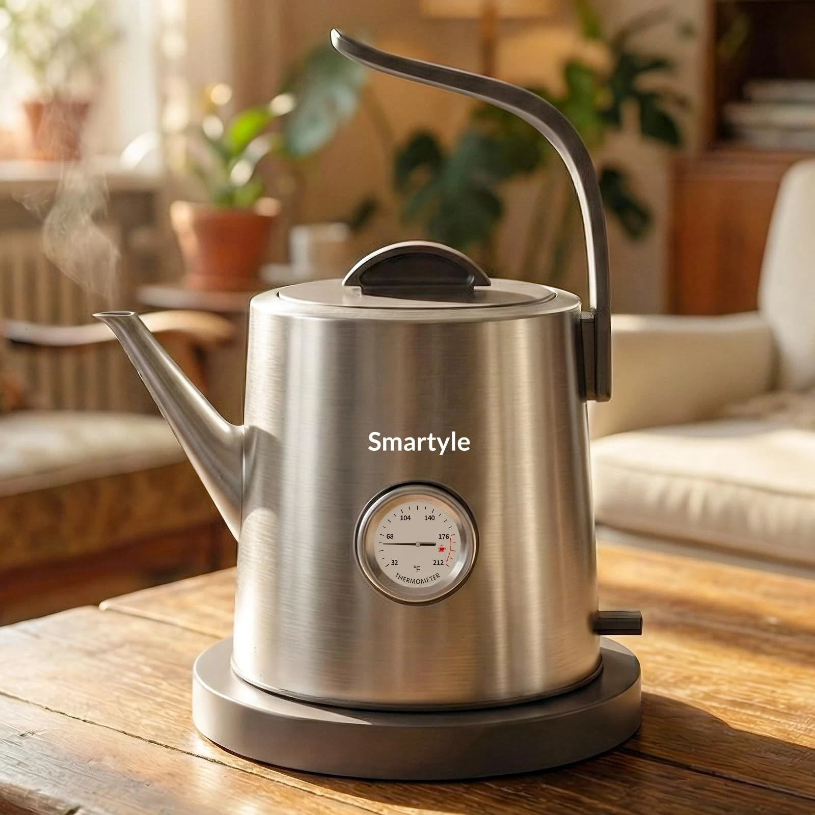 ® Tea Kettle with Thermometer,1.0L Gooseneck Kettle,304 Stainless Steel,Auto ...