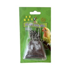A E Cages Happy Beaks Silver Bird Bell on Chain Bird Toy