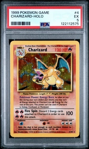 1999 POKEMON GAME #4 CHARIZARD-HOLO PSA 5