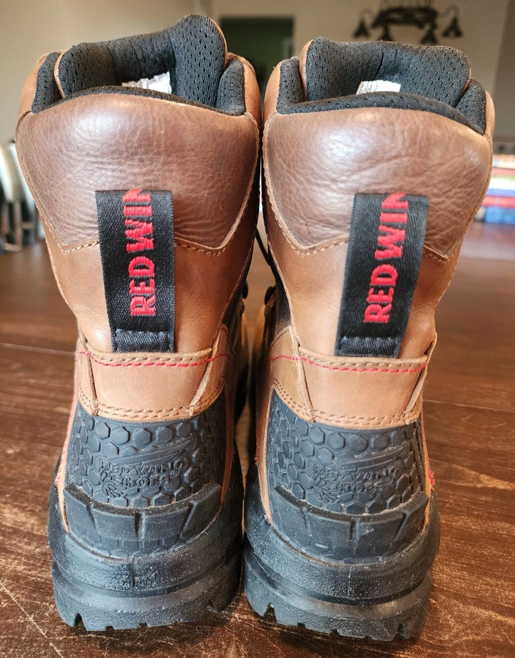 Red Wing EH 438 Safety Toe Waterproof Leather Boots 8" Brown Men's Size 11C - Image 4 of 4