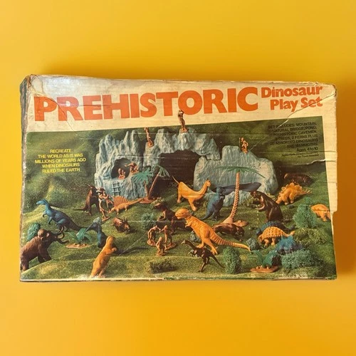 Vintage Marx 1970's Prehistoric Dinosaur Play Set #4208 Box & Sheet P-0046A Only