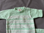 Vintage Acrylic Knit Baby Outfit 2 Piece Set Pastel Green Pants Sweater Korea — photo 2