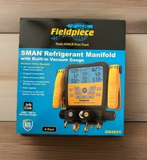 Fieldpiece SM482V 4-Valve SMAN Series Wireless Digital Refrigerant Manifold NEW