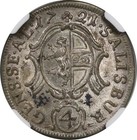 1721 Austria Salzburg 4 Silver Kreuzer NGC MS 63 Holy Roman Empire — photo 4