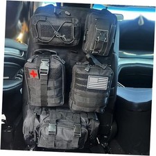 Universal Tactical Front Seat Back Organizer with 5 detachable Molle Black