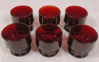 Vintage Anchor Hocking Georgian Honeycomb Royal Ruby Red Glass Tumblers Set of 6
