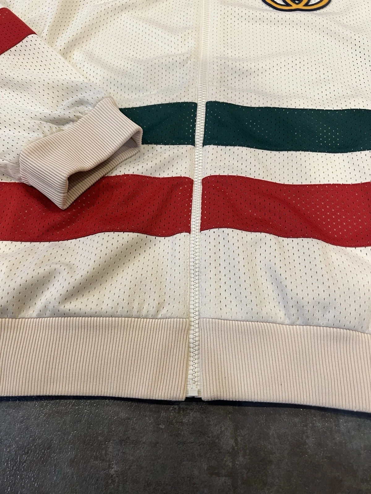 Giacca Gucci in tessuto a rete con zip nuova con etichette vendita al dettaglio L ~3300$