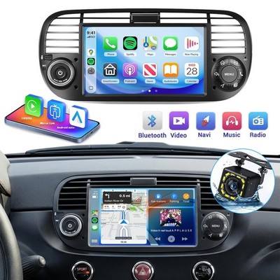 Für Fiat 500 2007-2015 Android Autoradio Apple Carplay Navi RDS Bluetooth+Kamera