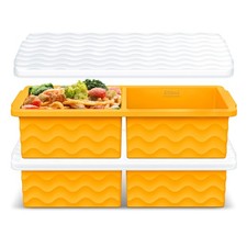 Silicone Freezer Tray with Lid 2-Cup Soup Freezer Container Molds, Large Ic...