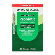 Spring Valley Extra Strength Probiotic Vegetable Capsules for Digestive Health