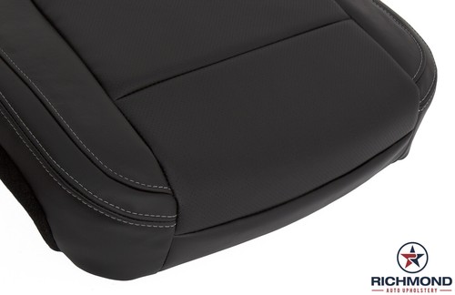 2017-2018 Ford F250 F350 Lariat-Driver Side Bottom PERF Leather Seat Cover Black - Picture 7 of 12