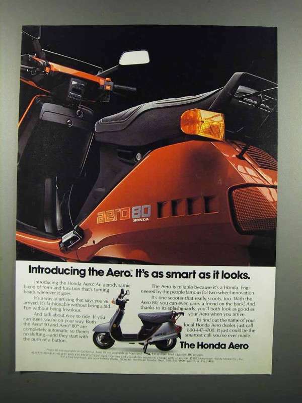 1983 Honda Aero 80 Motor Scooter Ad - It's Smart | eBay