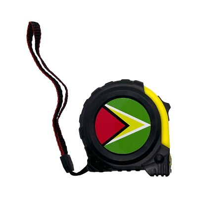 Guyana Flagge Design schwarz & gelb Maßband 5 Meter Geschenk für Familie