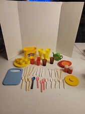 Vtg. Child Kitchen Dishes, Utensils,  Misc. Lot Of 56 Pieces Some Bright Star