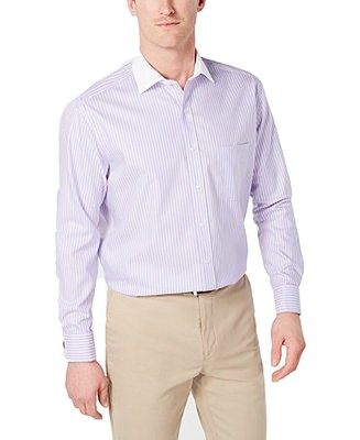 Tasso Elba Men Dress Shirt Purple Size 