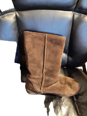 XHILARATION  Genuine Suede Leather Wide Calf Boot Cholocate Brown Size7 PreLoved